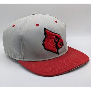 adidas Louisville Cardinals Mens Trucker Hat Flatbill Gray Red Snapback Clean Up